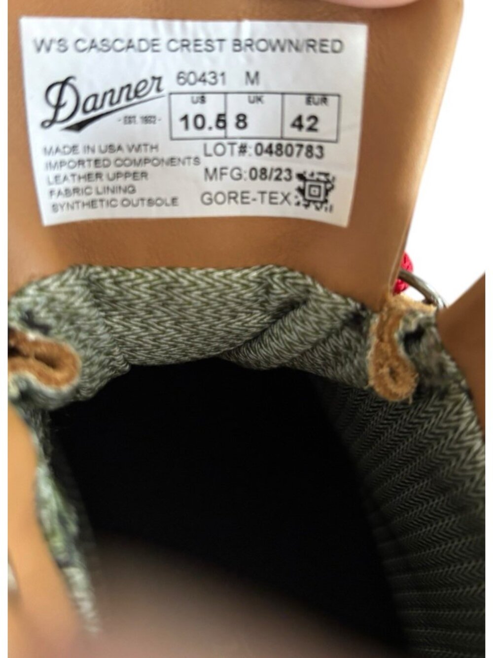 Danner Boots Womans 10.5 M Hiking Cascade Crest Brown Leather Gore-Tex Vibram - Picture 10 of 12